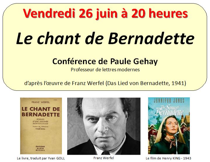Affiche de la conférence de Paule Gehay du 26 juin 2015