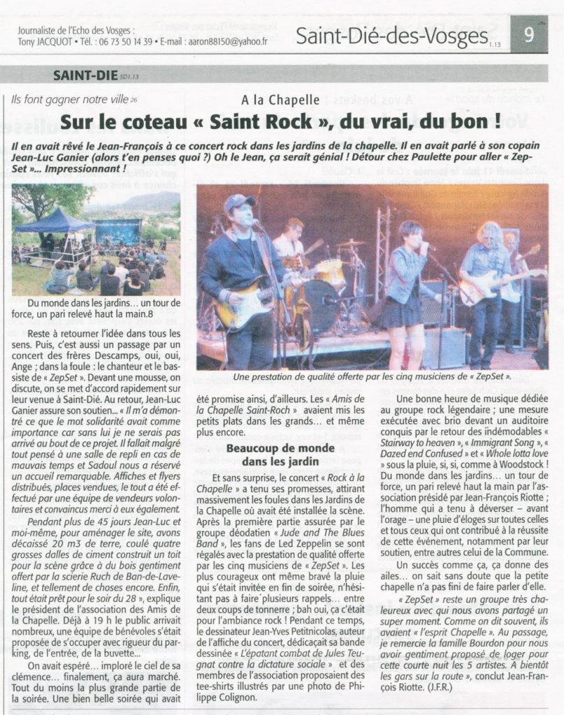 Echo des Vosges du 9 juin 2016.