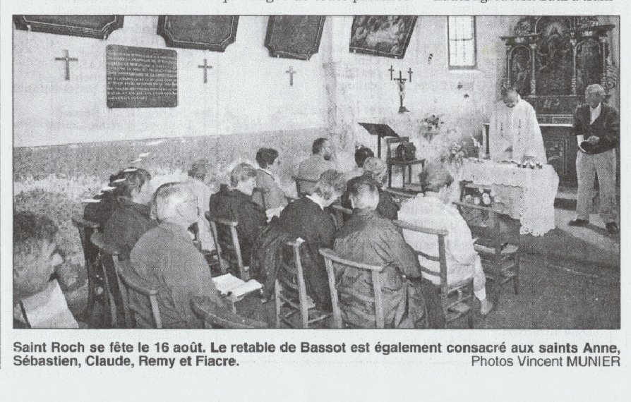 La partie inférieure des 3 tableaux. Photo de Vincent Munier. Article de Michel Urban paru dans l'Est Républicain du 17 août 1999.